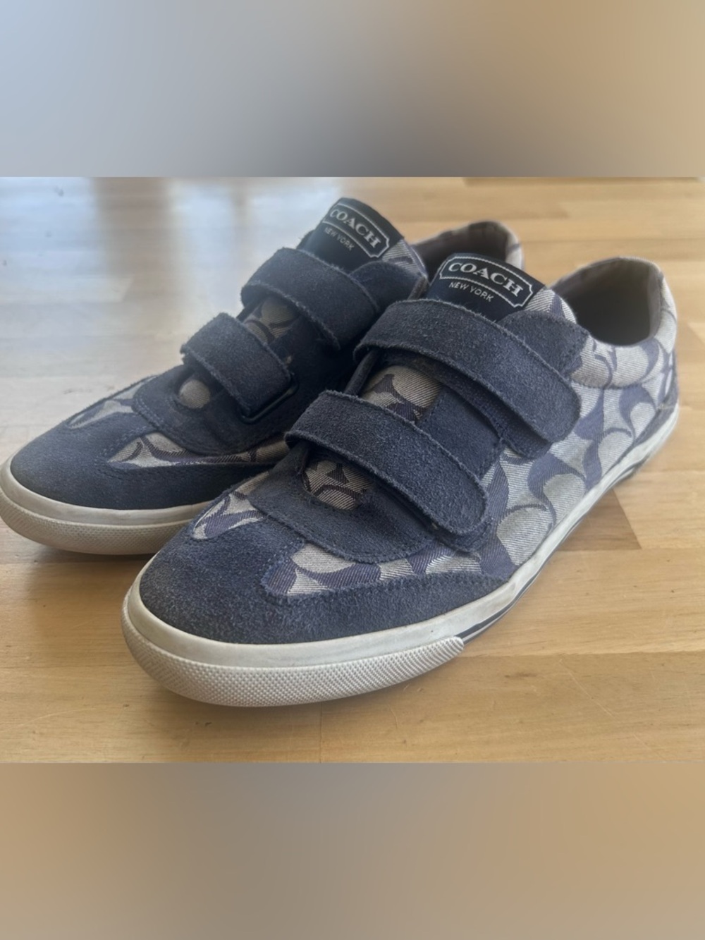 Chaussures femme Coach priya toile signature imprimé baskets gris noir 9,5